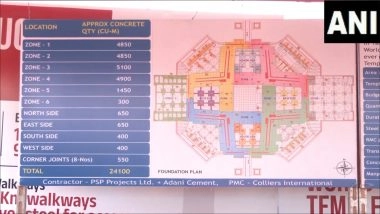 India News | World's Largest Temple Raft Foundation Construction Underway at Vishv Umiyadham in Ahmedabad, Adani Cement Supplying Cement