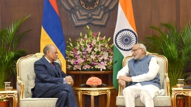 World News | Vice President CP Radhakrishnan Meets Mauritius PM Ramgoolam, Discussions on Trade and Economics Held