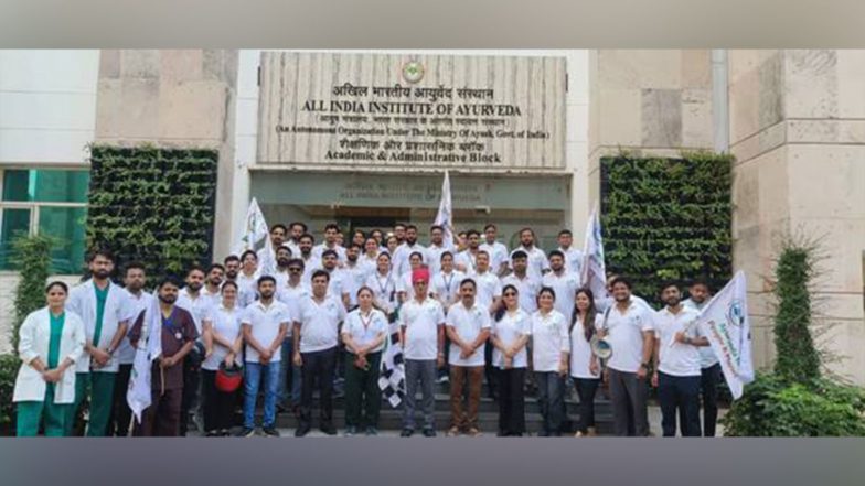 India News | AIIA Organises Bike Rally Ahead of Ayurveda Day to Promote Health and Sustainability