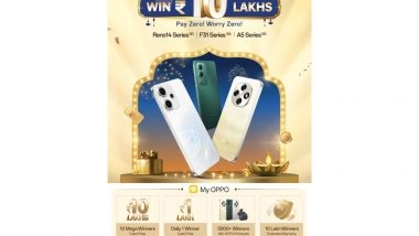Business News | OPPO India Brings Grand Festive Sale Across Its Portfolio; Rs 10 Lakh Mega Prize for 10 Lucky Customers