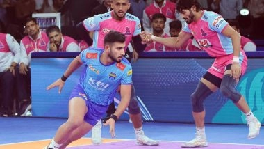 Sports News | PKL: Nitin Kumar, Ali Samadi Lead Raiding Department as Jaipur Pink Panthers Defeat Bengal Warriorz, Move to Fourth on Points Table