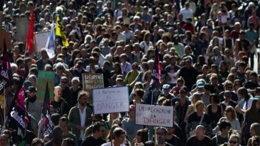 World News | Thousands Protest in France Against Macron's Austerity Policies