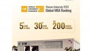 Business News | Woxsen University Secures Top 5 Position in India in QS Business Masters Rankings 2025-26