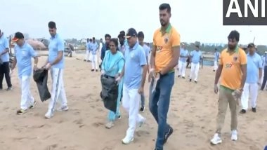 India News | Tamil Nadu: Indian Coast Guard Organises Cleanliness Drive at Marina Beach in Chennai