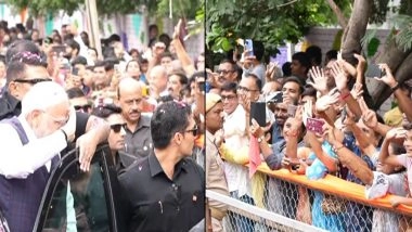 India News | Gujarat: PM Modi Responds to a Child with a Salute During Bhavnagar Roadshow