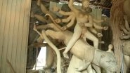 India News | Hyderabad's Skilled Artisans Work Tirelessly to Create Stunning Eco-friendly Durga Idols
