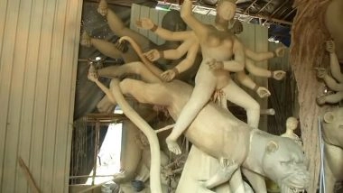 India News | Hyderabad's Skilled Artisans Work Tirelessly to Create Stunning Eco-friendly Durga Idols