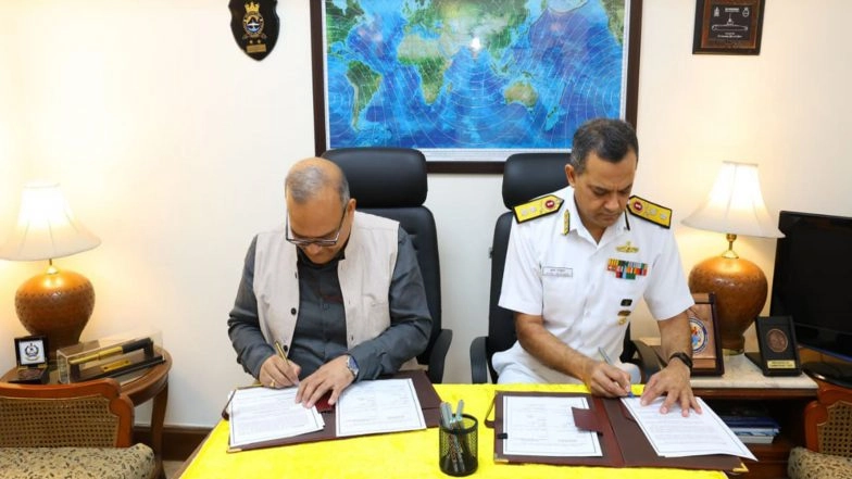 India News | Ministry of Defence and Ministry of Culture Sign MoU for Stitched Ship Project INSV Kaundinya