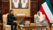 World News | Indian Envoy Bids Farewell to Kuwait PM, Conveys Greetings from PM Modi
