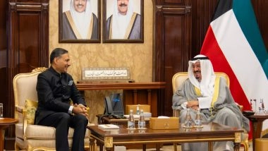 World News | Indian Envoy Bids Farewell to Kuwait PM, Conveys Greetings from PM Modi