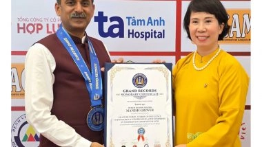 Business News | Acharya Manish Ji Honoured with Grand Records WorldKings Honorary Certificate at the 54th Convocation of Vietnamese Record Holders