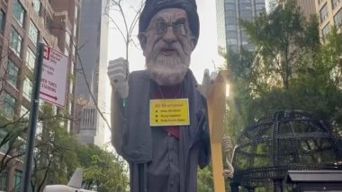 World News | Protesters Rally Outside UN in New York Against Iran Ahead of President Pezeshkian's General Assembly Address