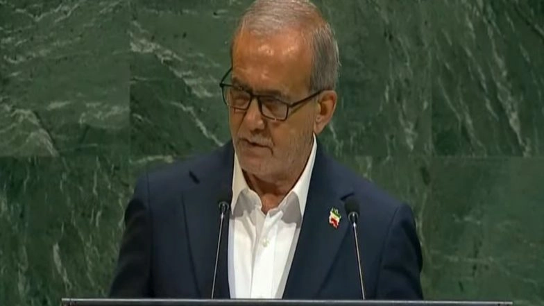 World News | Iran Will Never Seek to Build a Nuclear Bomb: President Masoud Pezeshkian at UNGA