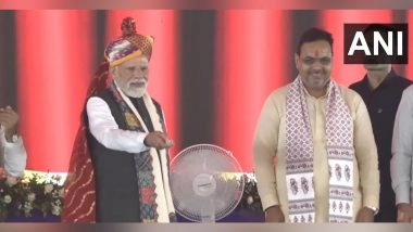 India News | PM Modi Unveils Development Projects Worth Rs 1,22,100 Crore at Banswara in Rajasthan