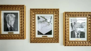 World News | Trump Swaps Biden Portrait with Autopen Image in Presidential Walk of Fame