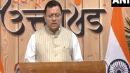 India News | Uttarakhand CM Addresses Foundation Stone Laying Ceremony of Roads Reconstructed Under Central Road Infrastructure Fund in Udham Singh Nagar