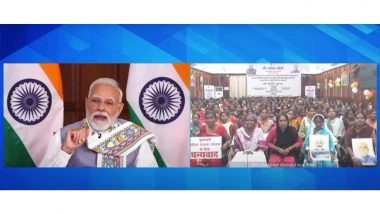PM Narendra Modi Launches Mukhyamantri Mahila Rojgar Yojana in Bihar, Urges Beneficiaries To Share Success Stories and Inspire Other Women (Watch Video)