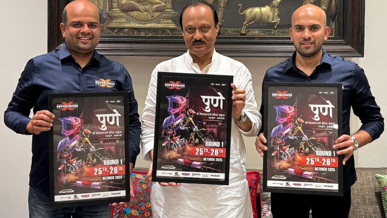 Sports News | Ajit Pawar Unveils Official Poster for Indian Supercross Racing League Round 1