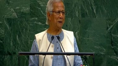World News | Bangladesh Interim Leader Yunus Addresses UNGA Amid Protests, Warns of Gaza 'genocide' and Rohingya Crisis