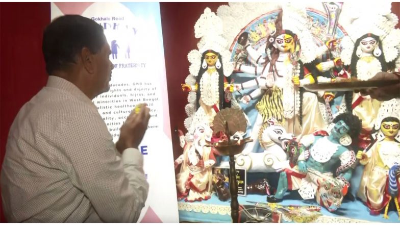 India News | West Bengal: Transgender Community Organises Durga Pandal on Theme 'Ardhanarishwara' in Kolkata