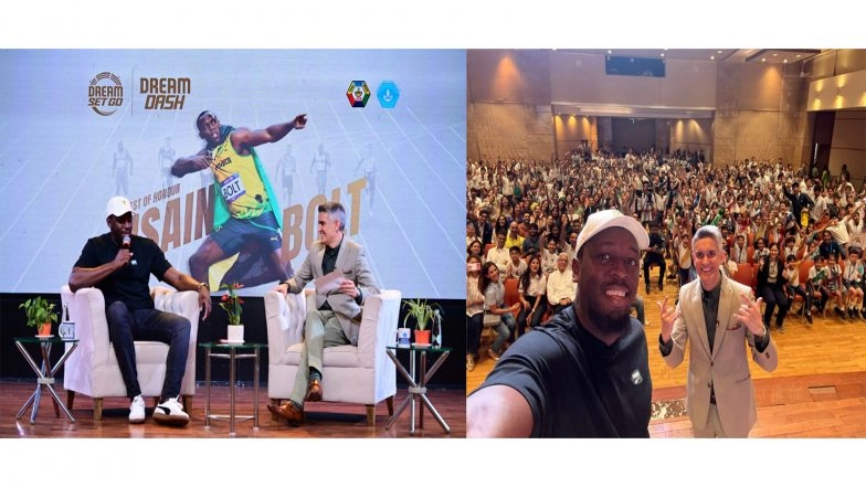 Business News | The Fastest Man on Earth, Usain Bolt, Joins Sujay Jairaj for a Fireside Chat at Jamnabai Narsee Campus, Host of DreamSetGo's Dream Dash Finale