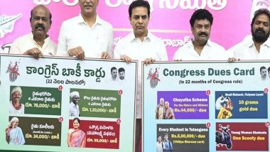 India News | Not a Single Promise Has Been Delivered by Telangana Govt: KTR as BRS Launches 'Congress Due Card Campaign'