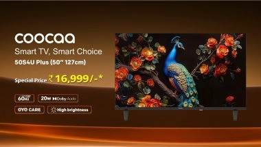 Business News | Coocaa Sets a New Benchmark in India's Smart TV Market with the Launch of the 50-inch S4U Plus at Just Rs 16,999