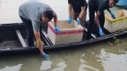 India News | Assam: 104 Hatchlings of Three Turtle Species Released at Hadug Beel in Pobitora Wildlife Sanctuary