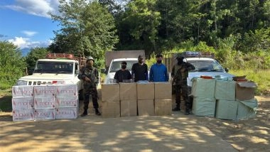 India News |  Mizoram: Assam Rifles Seizes Foreign-origin Cigarettes Worth 2.80 Crores at Champhai
