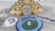 India News | Sudarsan Pattnaik Creates Sand Art Depicting Goddess Durga Blessing Team India Ahead of Asia Cup Finals