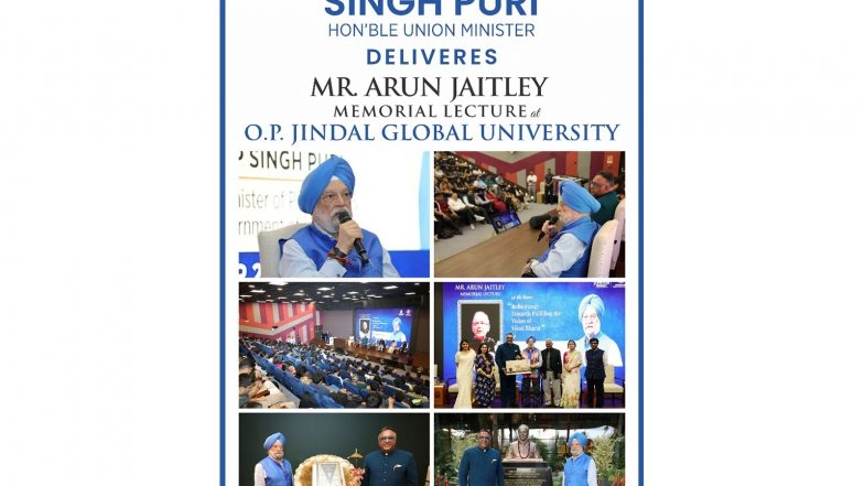 Business News | Union Minister Hardeep Singh Puri Delivers the Arun Jaitley Memorial Lecture on the Vision of India @2047