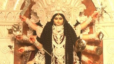 India News | Durga Puja: Kolkata's Mudiali Club Pandal Honors Bengali Craftsmanship, Highlights Use of Natural Elements