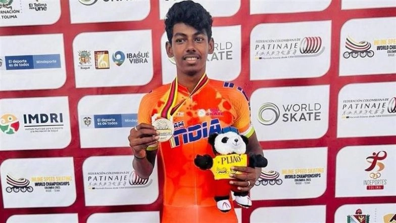 Anandkumar Velkumar Wins World Speed Skating Championship 2025! Indian Athlete Creates History As He Wins Gold Medal in 1000M Sprint Event