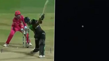 Andre Fletcher Sends Ball 'Out of the Ground' With a Massive Six off Chris Green’s Bowling During St Kitts and Nevis Patriots vs Barbados Royals CPL 2025 Match (Watch Video)
