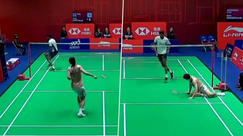 Ayush Shetty Switches Badminton Racquet Mid-Rally and Wins Point Against Su Li-Yang During Hong Kong Open 2025 (Watch Video)