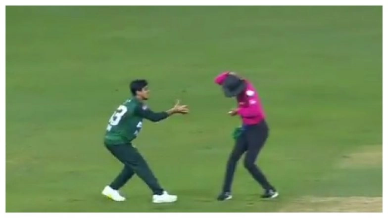 Ball Hits Umpire Ruchira Palliyaguruge’s Head After Throw from Mohammad Haris During PAK vs UAE Asia Cup 2025 (Watch Video)