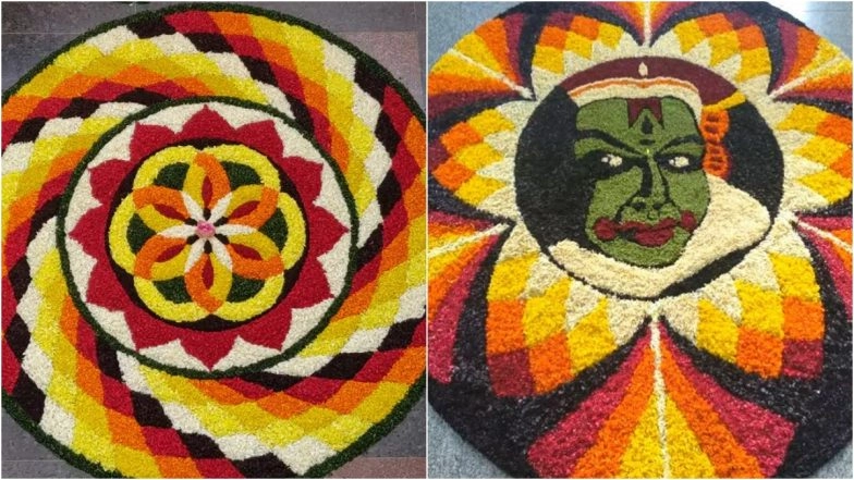Simple Onam Pookalam Designs For Thiruvonam 2025 With Flowers to Add Festive Charm (Watch Videos)