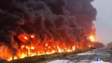 Sanghvi Organics Fire: Massive Blaze Erupts at Premises of Sanghvi Organics Private Limited in Gujarat’s Bharuch, No Casualties Reported (Watch Video)