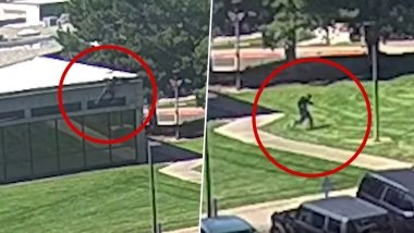 Charlie Kirk Assassination: FBI Releases New Video Shows Shooter Jumping off College Roof, Fleeing After Killing Conservative Activist at Utah Valley University (Watch Video)