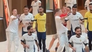 Cristiano Ronaldo Pushes Away Fan Looking for a Selfie Before Portugal’s FIFA World Cup 2026 European Qualifier Against Armenia, Video Goes Viral