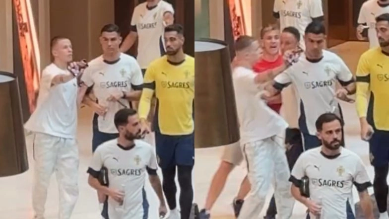 Cristiano Ronaldo Pushes Away Fan Looking for a Selfie Before Portugal’s FIFA World Cup 2026 European Qualifier Against Armenia, Video Goes Viral