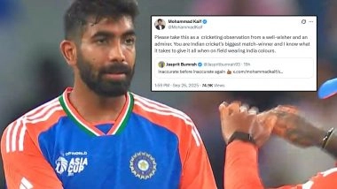 Mohammad Kaif Responds To Jasprit Bumrah's 'Inaccurate Again' Comment, Says Take Previous Remark As 'Cricketing Observation from A Well-Wisher' (See Post)