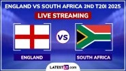 England vs South Africa Live Streaming Online, 2nd T20I 2025: How To Watch ENG vs SA Cricket Match Free Live Telecast on TV?