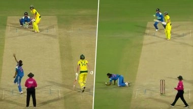 Ellyse Perry Wicket Video: Radha Yadav Pulls Off Superb Caught and Bowled Effort To Dismiss Veteran Batter During IND-W vs AUS-W 2nd ODI 2025
