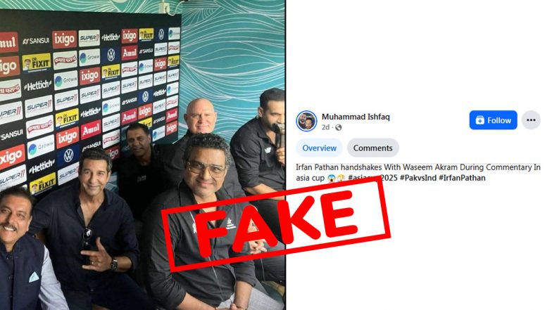 Fact Check Did Irfan Pathan Shake Hands With Wasim Akram In Commentary 