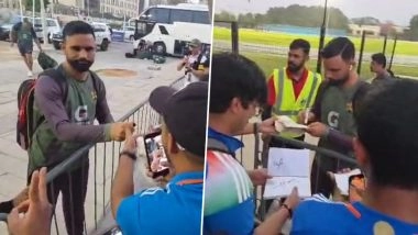 Fakhar Zaman Sign Autographs for Indian Fans, Pakistan Batter's Heartwarming Gesture Goes Viral Before IND vs PAK Asia Cup 2025 Super 4 Match (See Pic)