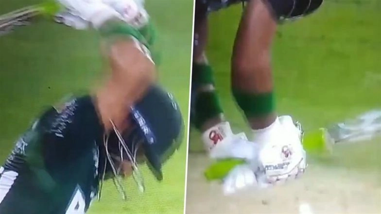 Sahibzada Farhan Hits Ground With Bat In Frustration As He Gets Caught In the Deep Off Varun Chakaravarthy's Bowling During IND vs PAK Asia Cup 2025 Final (Watch Video)