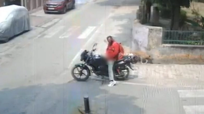 Ghaziabad: Man Caught on CCTV Making Obscene Gestures, Flashing Private Parts Before Women and Children; Disturbing Video Surfaces