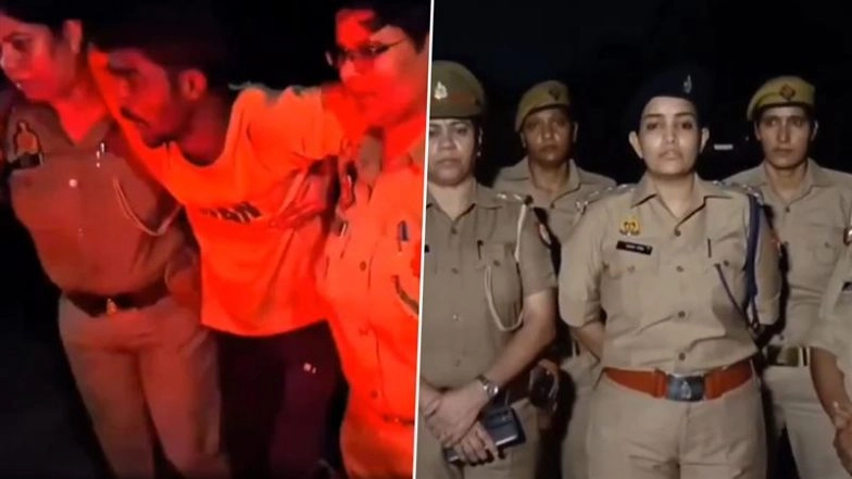 Ghaziabad First All-Women Police Encounter: Female Cops Nab Thief After Shootout, Video Shows Accused Crying ‘Sorry Ma’am’
