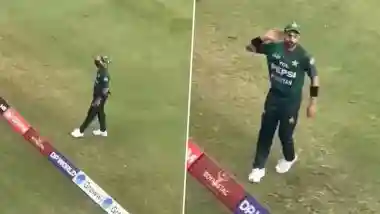 Fans Chant 'Kohli, Kohli' at Haris Rauf Fielding Near Boundary Line, Pakistan Pacer Responds With Hands On Ear During IND vs PAK Asia Cup 2025 Super 4 Match (Watch Video)